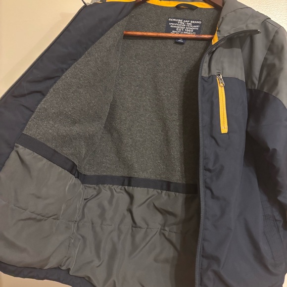 GAP Navy and Gray Kids Raincoat with Yellow Accents - Picture 3 of 7